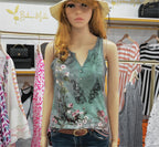 Watercolor Floral Sleeveless Blouse
