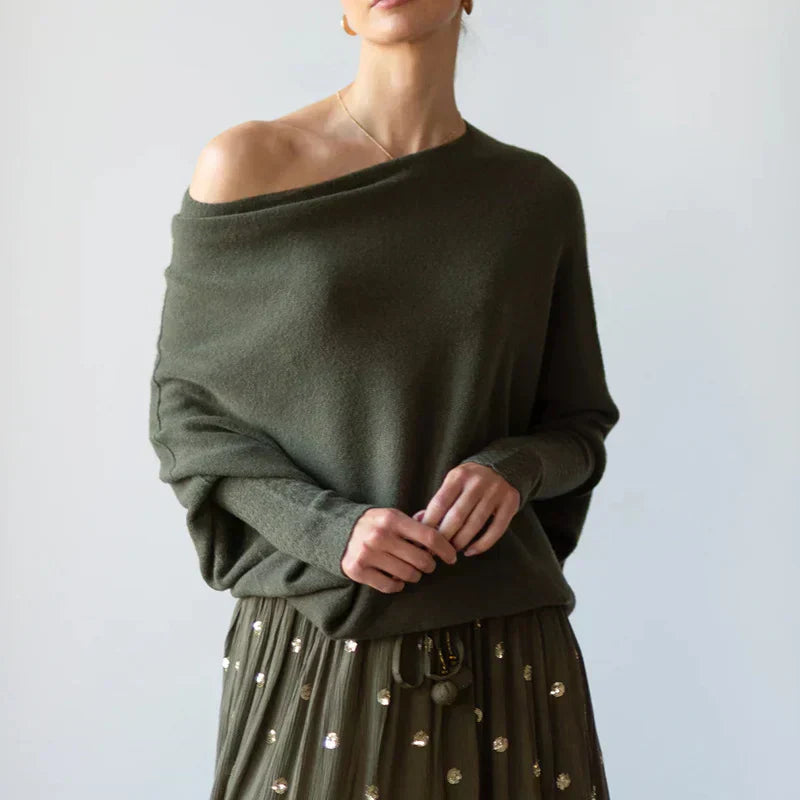 Asymmetrical Draped Sweater by Paulina