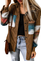 Aztec-Patterned Corduroy Jacket