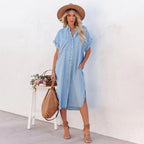 Ayla Denim Dress with Short Sleeves
