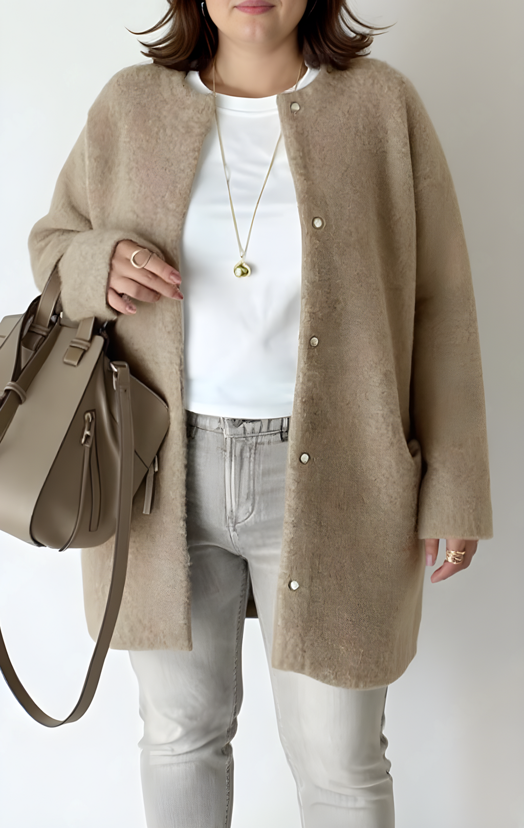 Stylish Plus Size Relaxed Knit Cardigan for Women