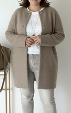 Stylish Plus Size Relaxed Knit Cardigan for Women