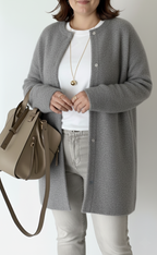 Stylish Plus Size Relaxed Knit Cardigan for Women