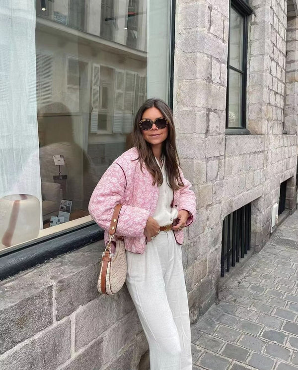 BLOOM – Women's Pink Quilted Patchwork Coat
