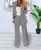 Blazer and Wide-Leg Trouser Set