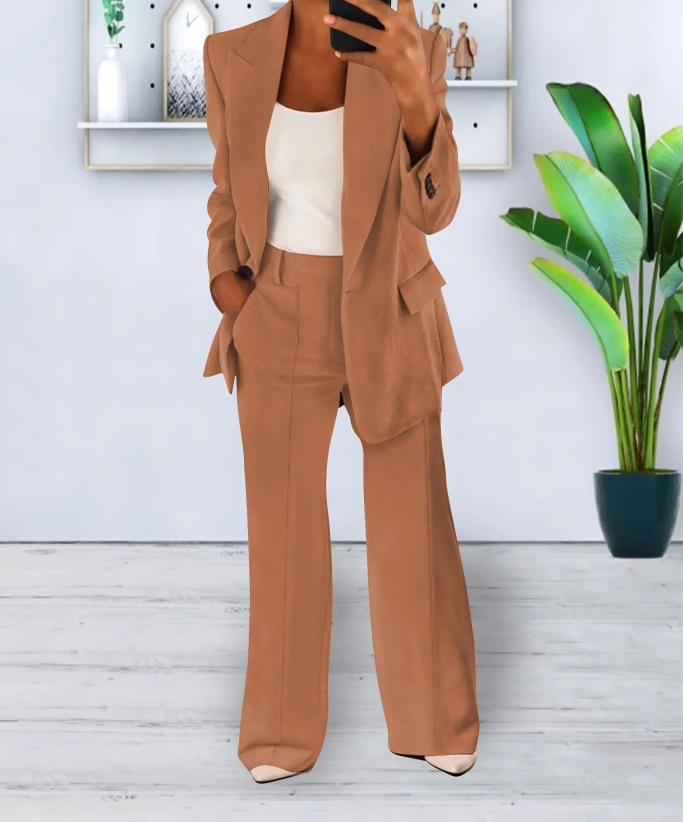 Blazer and Wide-Leg Trouser Set